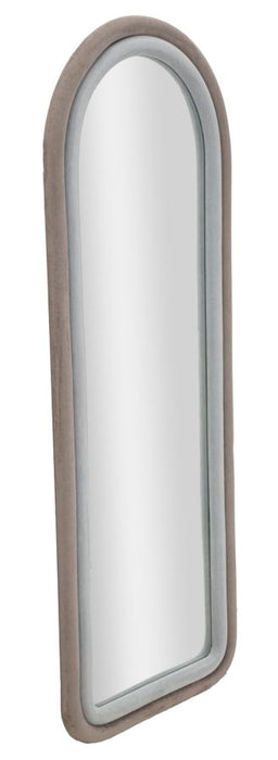 Specchio da parete Cloe in velluto grigio elegante 60x4x160 cm