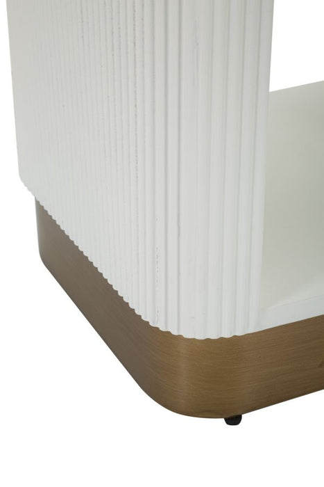 Comodino Tolosa in Legno Bianco e Marrone cm 48x40x62