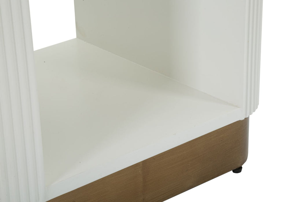 Comodino Tolosa in Legno Bianco e Marrone cm 48x40x62