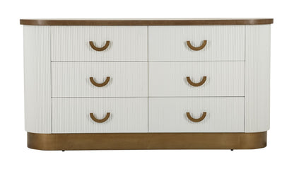 Comò moderno Tolosa 152x40x77 cm con 6 cassetti eleganti