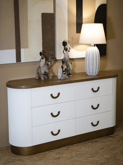 Comò moderno Tolosa 152x40x77 cm con 6 cassetti eleganti
