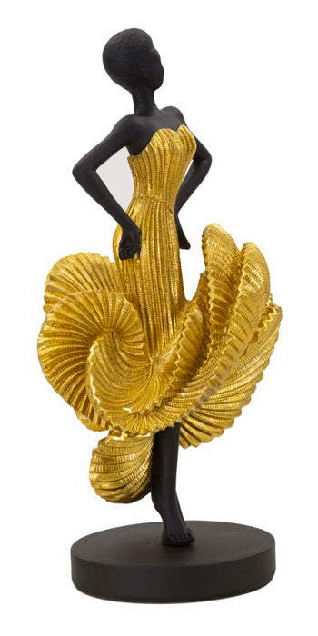 Statuetta Ballerina Elegante in Oro 16,5x15x36 cm