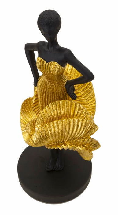 Statuetta Ballerina Elegante in Oro 16,5x15x36 cm