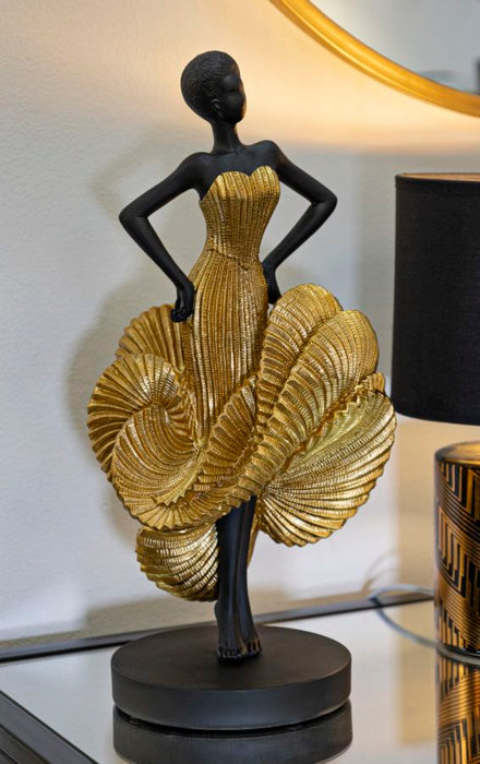 Statuetta Ballerina Elegante in Oro 16,5x15x36 cm