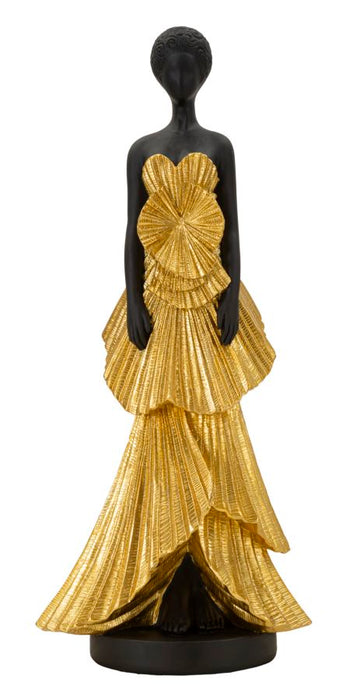 Statuetta Elegante Donnina in Oro 14,5x10x33 cm