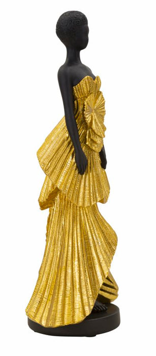 Statuetta Elegante Donnina in Oro 14,5x10x33 cm