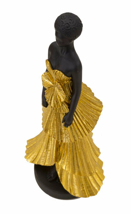 Statuetta Elegante Donnina in Oro 14,5x10x33 cm