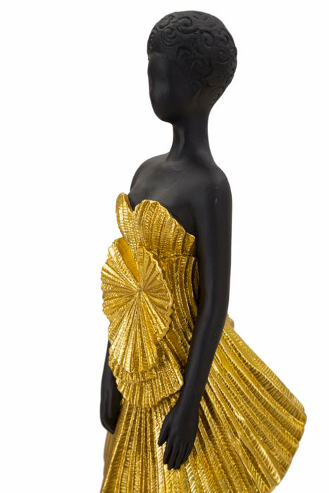 Statuetta Elegante Donnina in Oro 14,5x10x33 cm