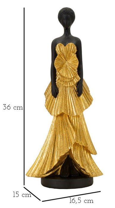 Statuetta Elegante Donnina in Oro 14,5x10x33 cm