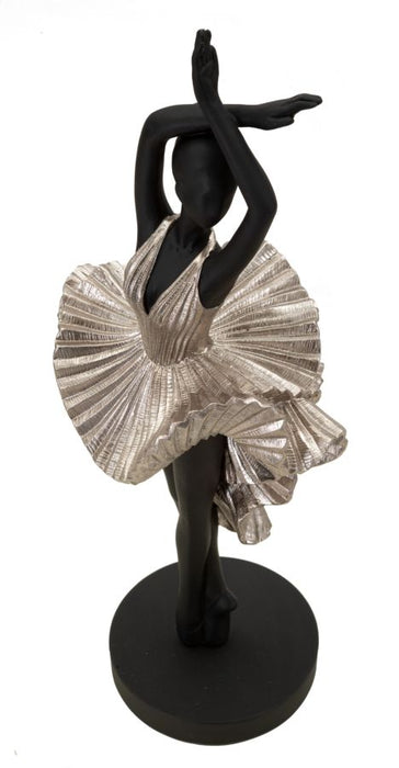 Statuetta Ballerina Elegante in Argento - cm 17x14x43