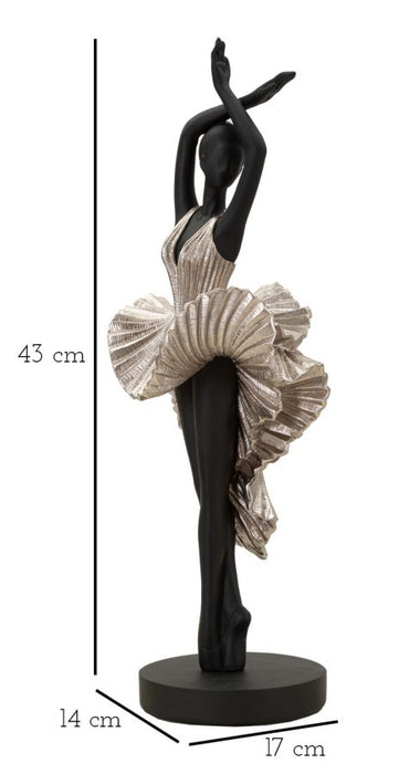 Statuetta Ballerina Elegante in Argento - cm 17x14x43