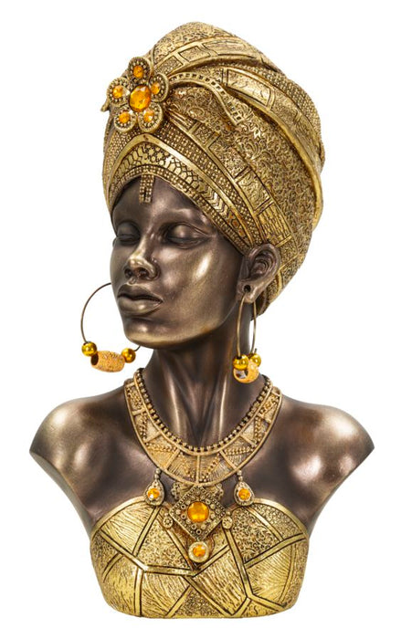 Scultura Africana Mumbasa - Busto Femminile Elegante 21x15x34 cm