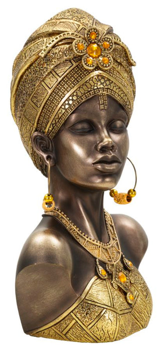 Scultura Africana Mumbasa - Busto Femminile Elegante 21x15x34 cm