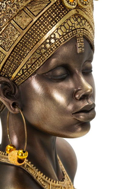 Scultura Africana Mumbasa - Busto Femminile Elegante 21x15x34 cm