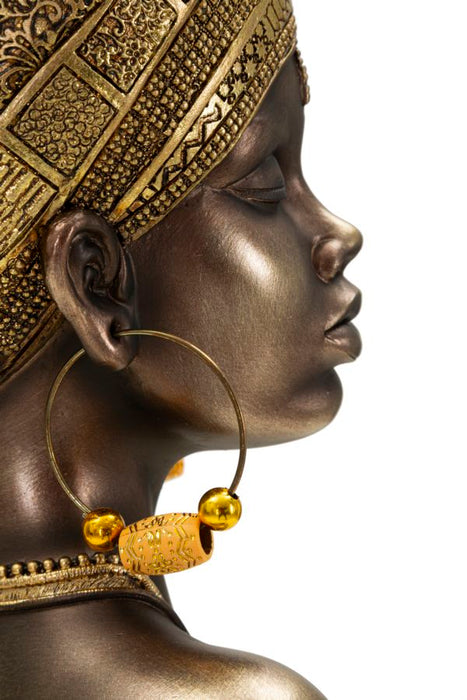 Scultura Africana Mumbasa - Busto Femminile Elegante 21x15x34 cm