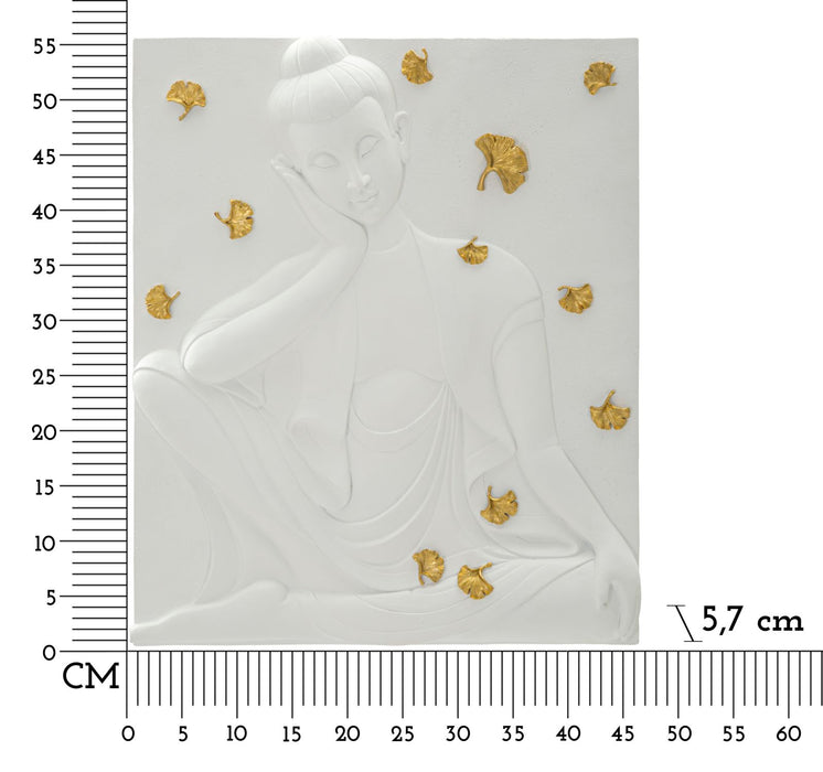 Pannello Decorativo Buddha in Resina 3D cm 46x5,7x55,5