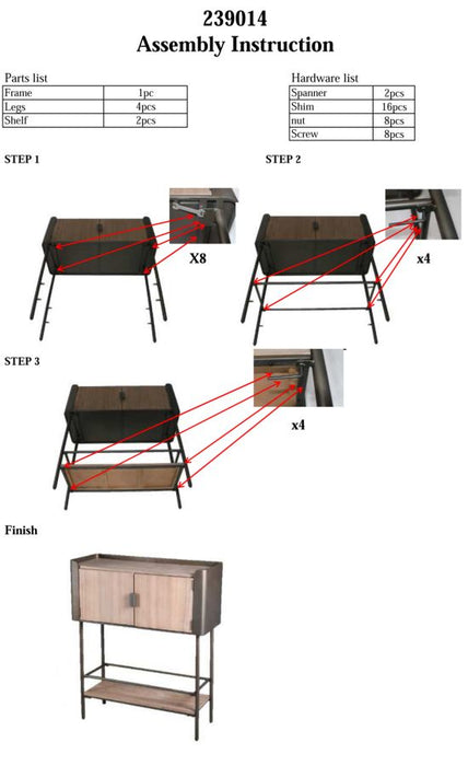 Mobiletto Toronto Elegante 100x42x110 cm