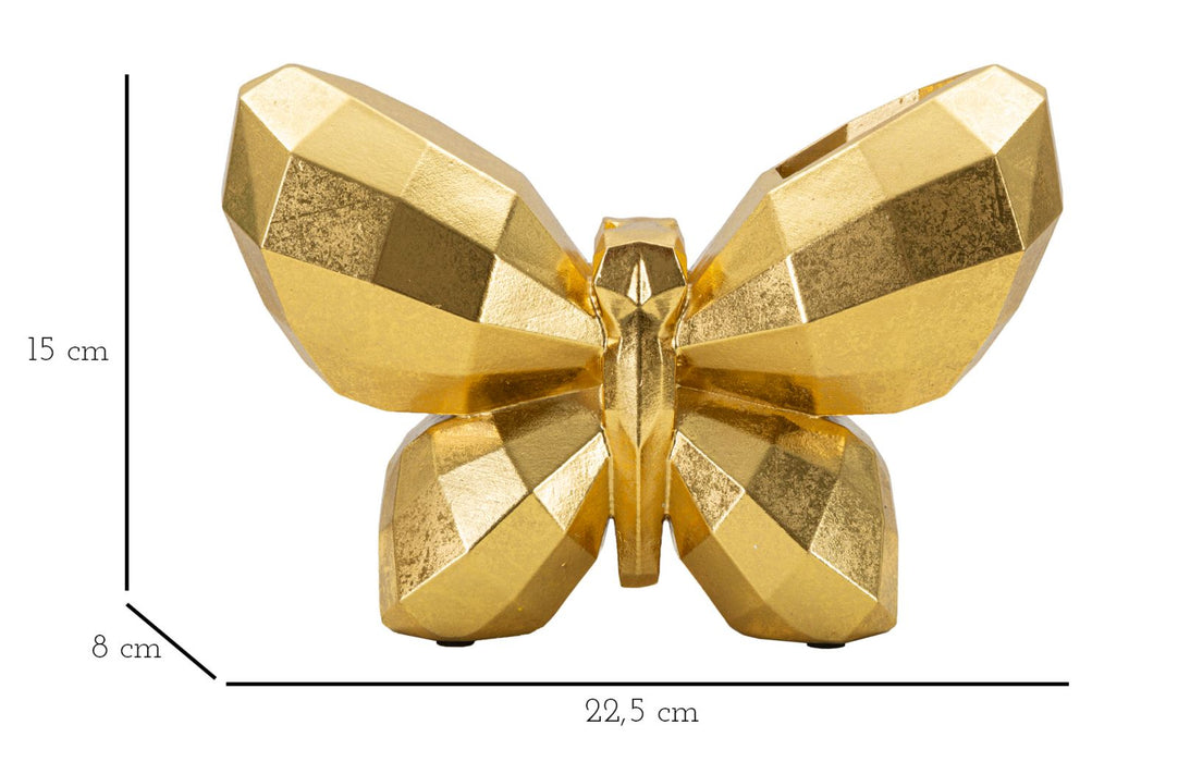 Vaso Geometrico Dorato Butterfly 22,5x8x15 cm