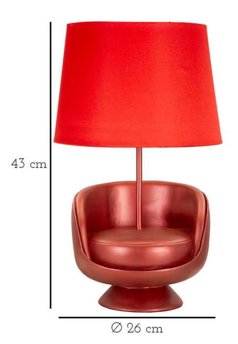 Lampada da Tavolo Retro Rossa Ø 26x43 cm