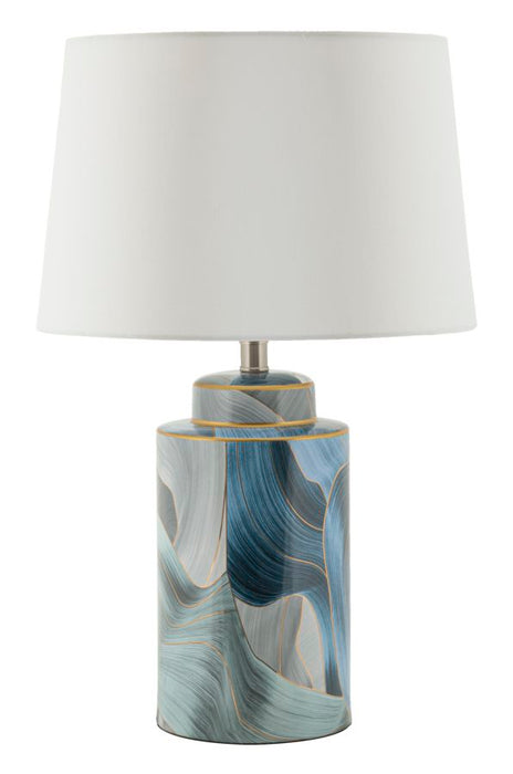 Lampada da tavolo in ceramica blu elegante cm ø 40x64