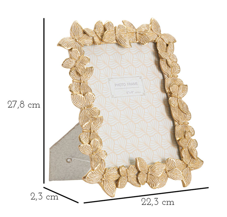 Cornice Decorativa Farfalle Oro 22,3x2,3x27,8 cm (Interna cm 15x20)