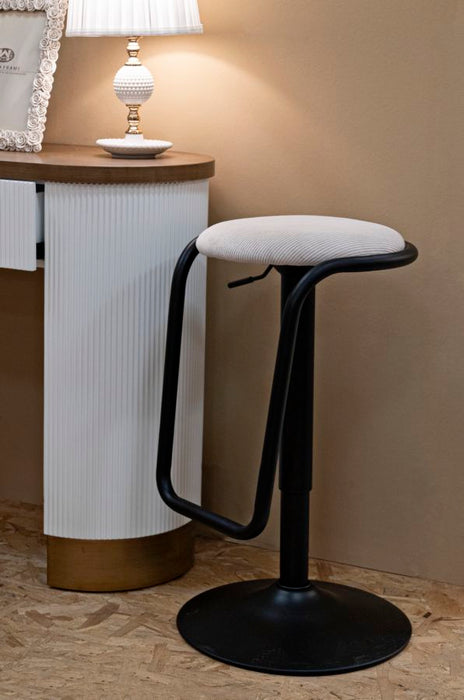 Sgabello bar girevole Destiny bianco ø 41 cm, altezza regolabile 61-83 cm