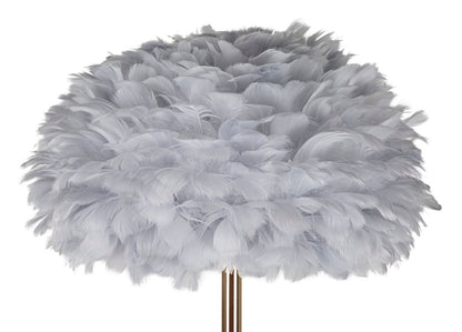 Lampada da terra slim in piume grigia ø 43x170 cm