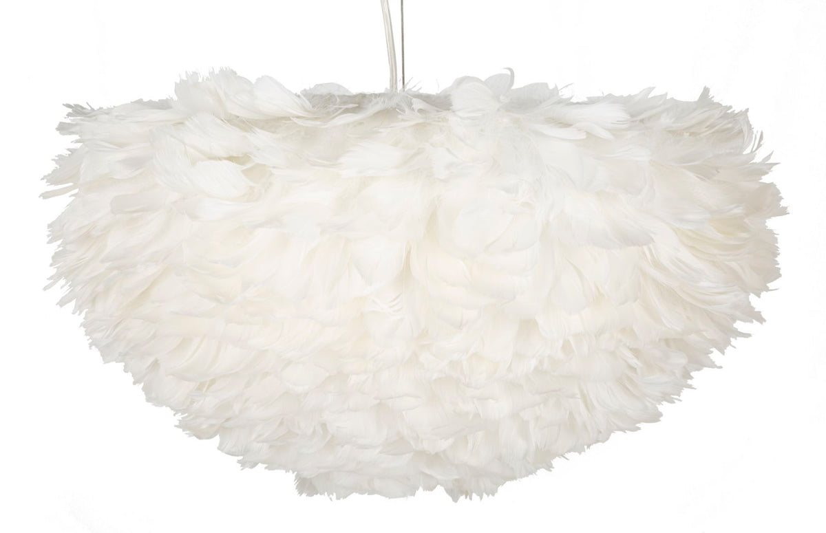 Lampadario in Piume Elegante Ø 60 cm - Altezza Regolabile fino a 110 cm