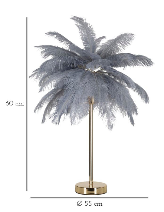 Lampada da Tavolo Elegante Palm Grigia 55x60 cm