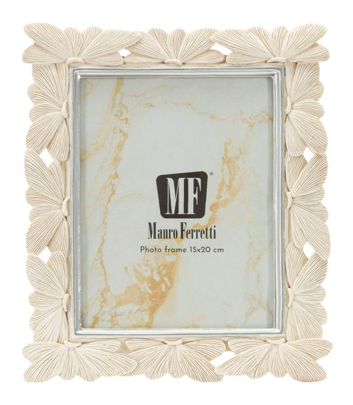 Fotocornice elegante Cornice Butterfly 23x27,7x2 cm con decoro farfalle, perfetta per interni raffinati e foto 15x20 cm.