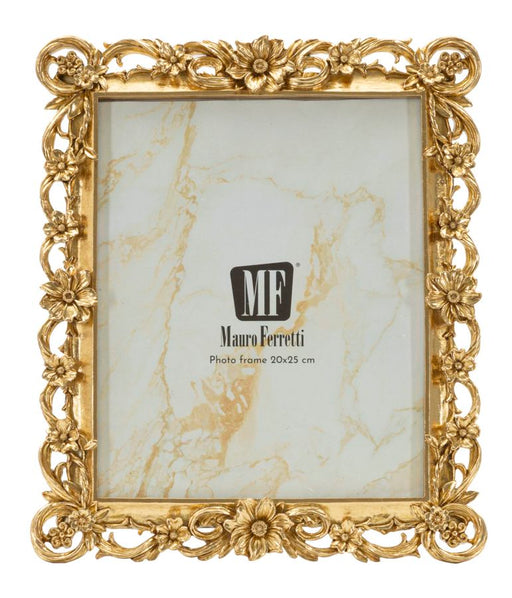 Fotocornice Mauro Ferretti dorata in stile barocco, misura interna 20x25 cm, design raffinato per arredamento di classe.