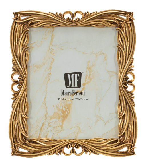 Fotocornice Baroque Mauro Ferretti 27,5x2x32,5 cm con decori dorati e apertura verticale, ideale per arredamento vintage o retrò.