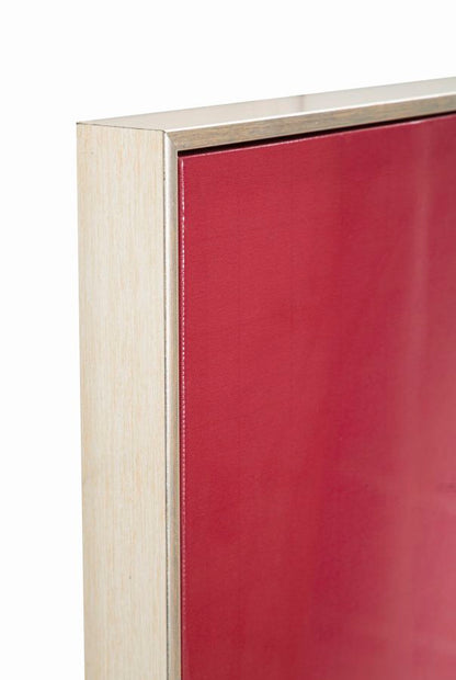 Vista ravvicinata della cornice in legno chiaro del dipinto su tela laccato Luxury Spa 82x82 cm, finitura elegante e moderna.