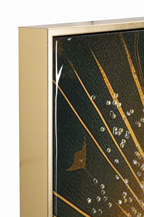 Angolo della cornice dorata del dipinto su tela laccato Madonna -B- 72x4x102, decorazione da parete con finitura lucida e moderna.