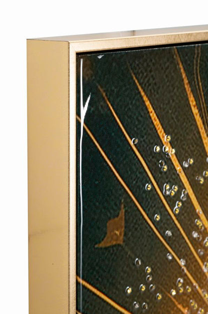 Angolo della cornice dorata del dipinto su tela laccato Madonna -B- 72x4x102, decorazione da parete con finitura lucida e moderna.