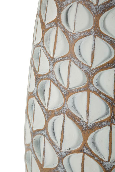 Primo piano della superficie del Vaso Resina Tibet Ø 20X45,5 cm, texture decorativa moderna con effetto tridimensionale.