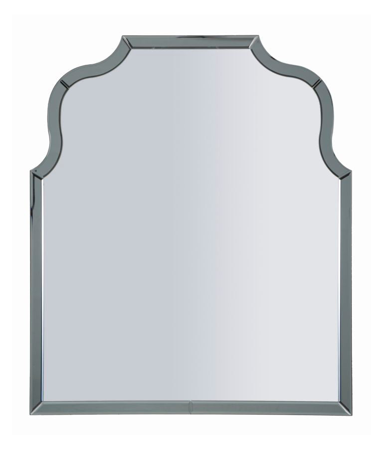 Specchio Ankara Grigio da muro 85x100 cm con cornice sagomata elegante, ideale per arredi glamour e contemporanei.