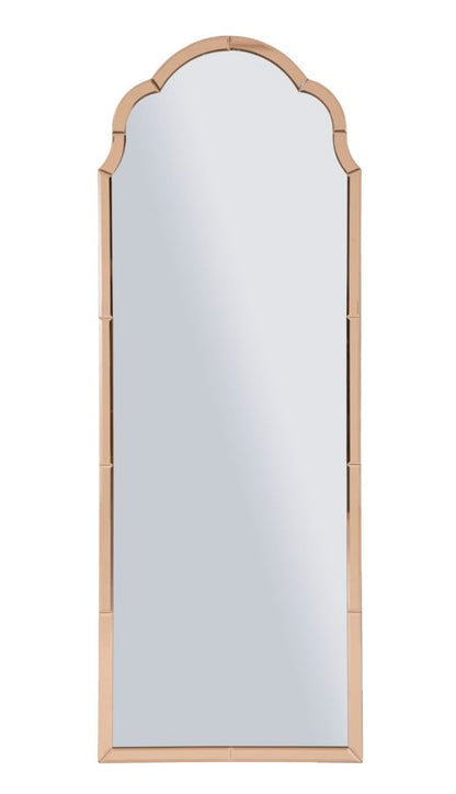 Specchio Tangeri da muro rosa 55x2x150 cm con cornice sagomata e vetro di qualità, ideale per ambienti eleganti e moderni.