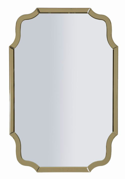 Specchio da muro Istanbul oro cm 60x1x90 con cornice sagomata elegante, ideale per ambienti raffinati e moderni. Design decorativo per interni.