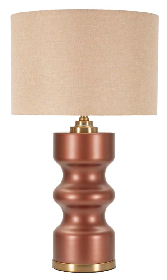 Lampada Tavolo Rosenthal - Design Elegante con base ondulata in bronzo e paralume beige, stile moderno per arredamento di lusso.