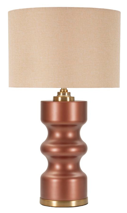 Lampada Tavolo Rosenthal - Design Elegante con base ondulata in bronzo e paralume beige, stile moderno per arredamento di lusso.