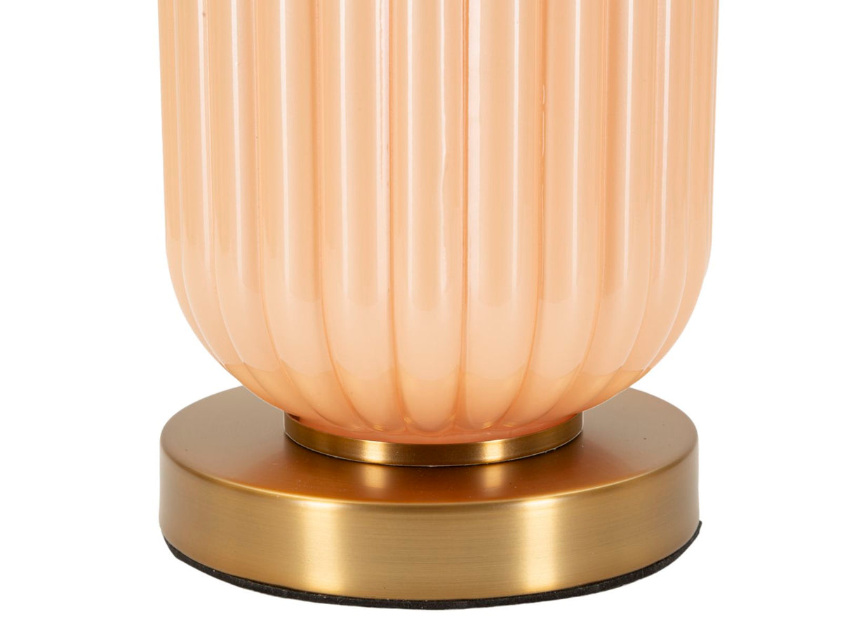 Base rotonda in metallo dorato della lampada da tavolo Perly -C-, Ø 35,5 cm, ideale per arredare con stile salotti e camere da letto.
