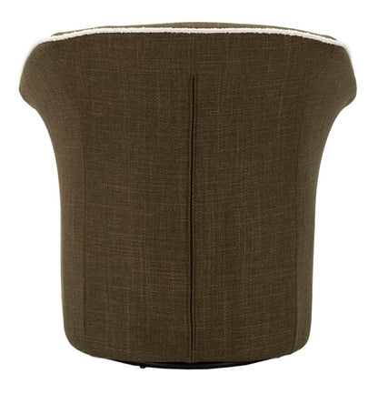 Retro della Poltrona Girevole Siena Verde, tessuto verde uniforme e cuciture precise per un look elegante e funzionale.