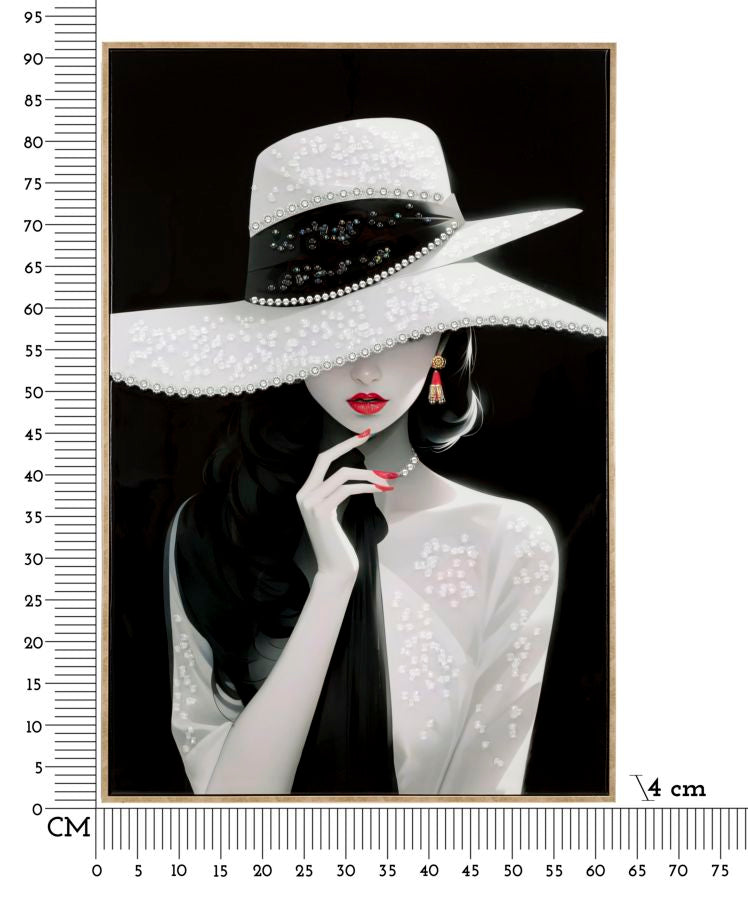 Misure del dipinto su tela laccato Marty C/Cornice -A- Elegante 62X4X92 con scala in cm, ideale per arredamento di interni sofisticati.