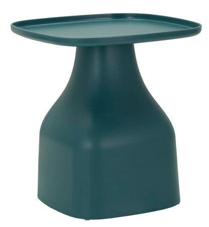 Tavolinetto Gea Blu design moderno con base sagomata e piano quadrato, ideale per arredare soggiorni contemporanei con stile.