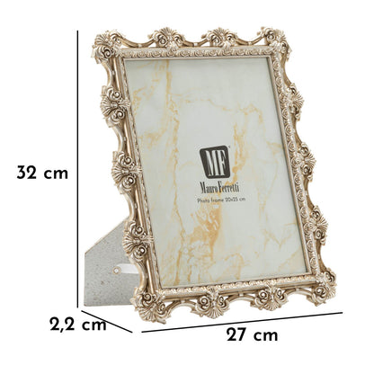 Cornice Florence CM 27X2,2X32 con misure evidenziate, stile barocco decorativo Mauro Ferretti per foto 20x25 cm, ideale per interni classici.