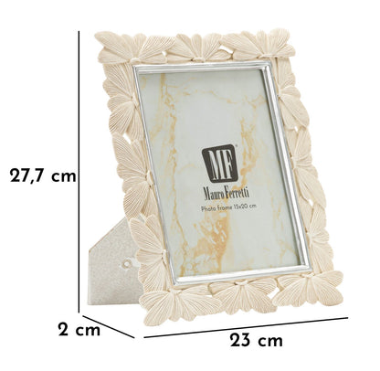 Cornice Butterfly con dimensioni 23x27,7x2 cm e spazio interno 15x20 cm, design elegante con farfalle, perfetta per foto da tavolo.