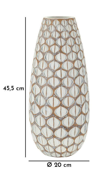 Vaso Resina Tibet Ø 20X45,5 cm con misure evidenziate, design moderno ideale per decorazioni d'interni di tendenza.