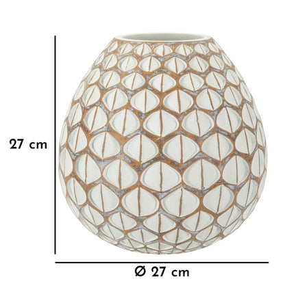 Vaso Resina Tibet Ø27x27 cm con misure evidenziate, ideale per decorazioni moderne e complementi d'arredo eleganti.