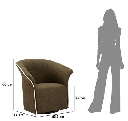 Dimensioni della Poltrona Girevole Siena Verde: 83,5x66x80 cm, ideale per spazi compatti con stile e comfort.